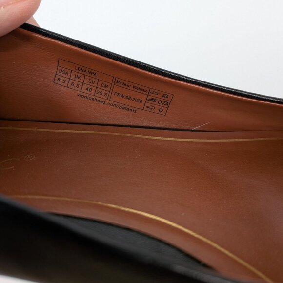 Vionic Women Leather Flats Size 8.5 Lena Pointed Toe Ballet Comfort Orthotic - Picture 8 of 12